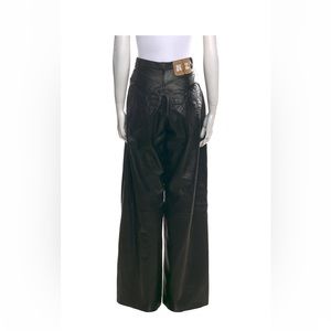 Natasha Zinko Lambskin wide leg leather pants
